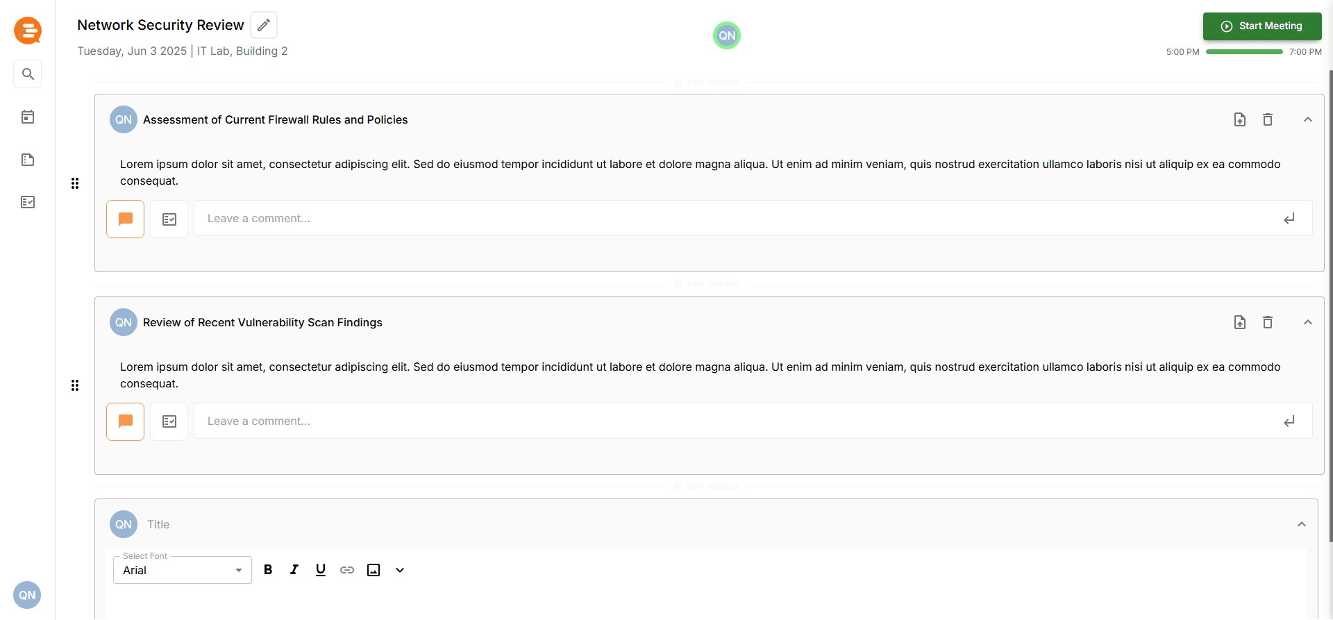 Infange project interface screen 4